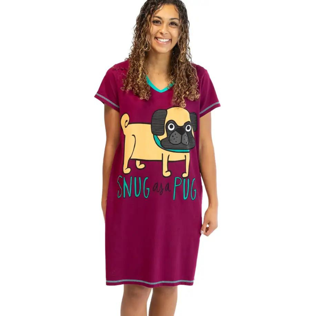 Lazy One snug pug nightshirt